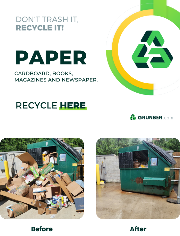 Grunber paper recycling bin adhesive