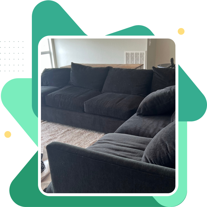 Black couch in modern living room